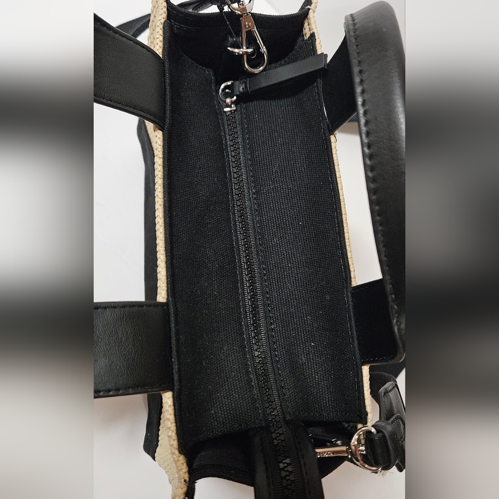 NWT DKNY Tan and Black Woven Handbag - Picture 8 of 9